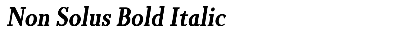 Non Solus Bold Italic